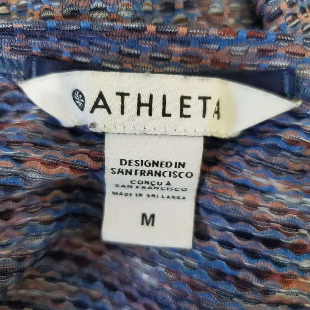 Athleta Ultimate Train Mesh Tee Womens Size Medium Multicolor Athleisure Workout - Picture 7 of 7